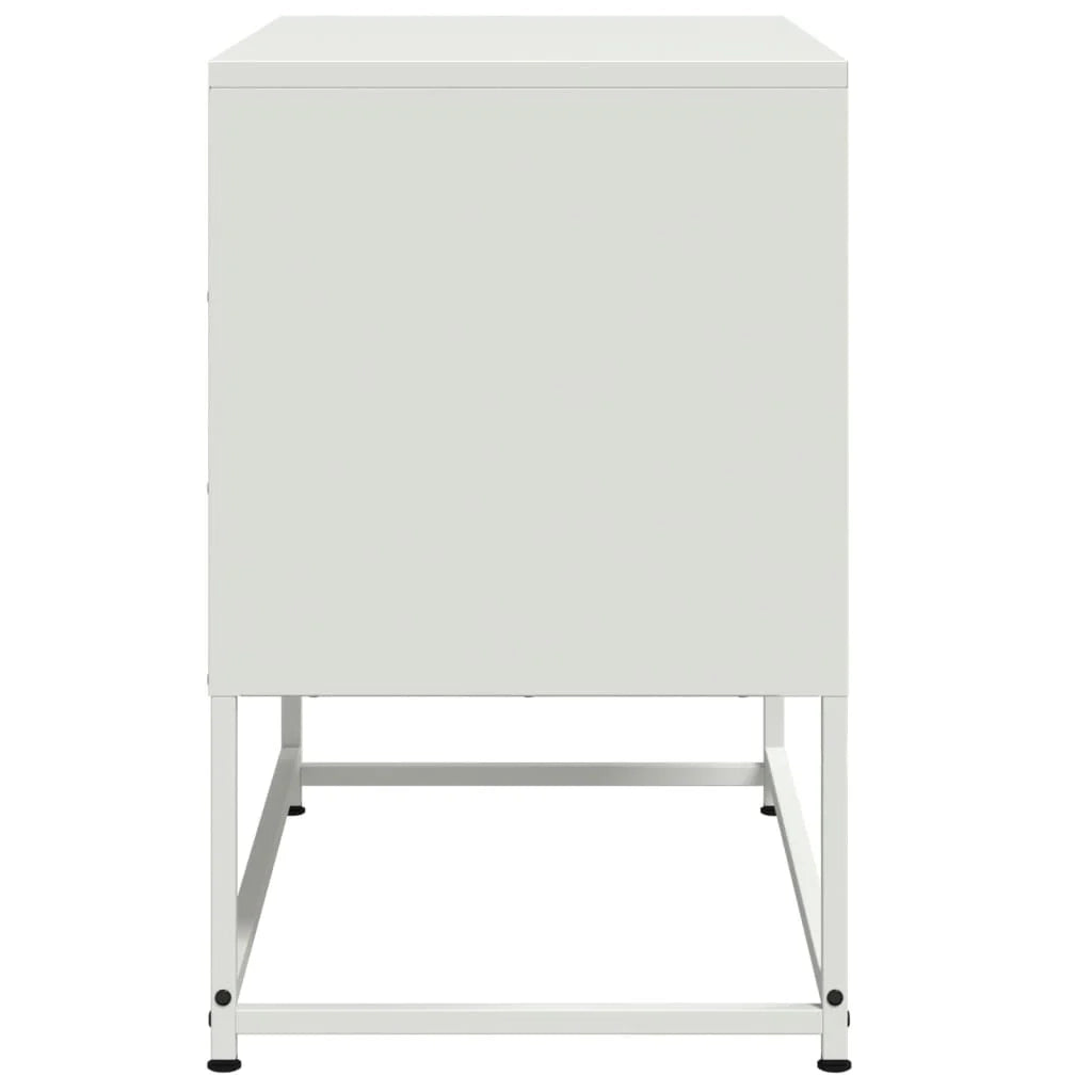 Mobile TV multimediale mensola TV credenza TV sala da pranzo soggiorno camera da letto 68,5 x 39 x 60,5 cm acciaio bianco 02_0026165