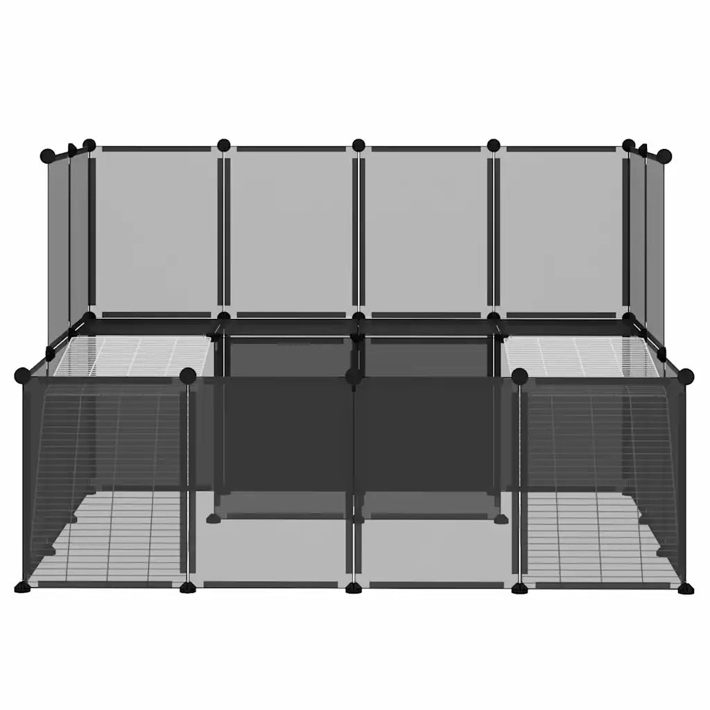 Gabbia per Piccoli Animali Nera 143x107x93 cm in PP e Acciaio 340569