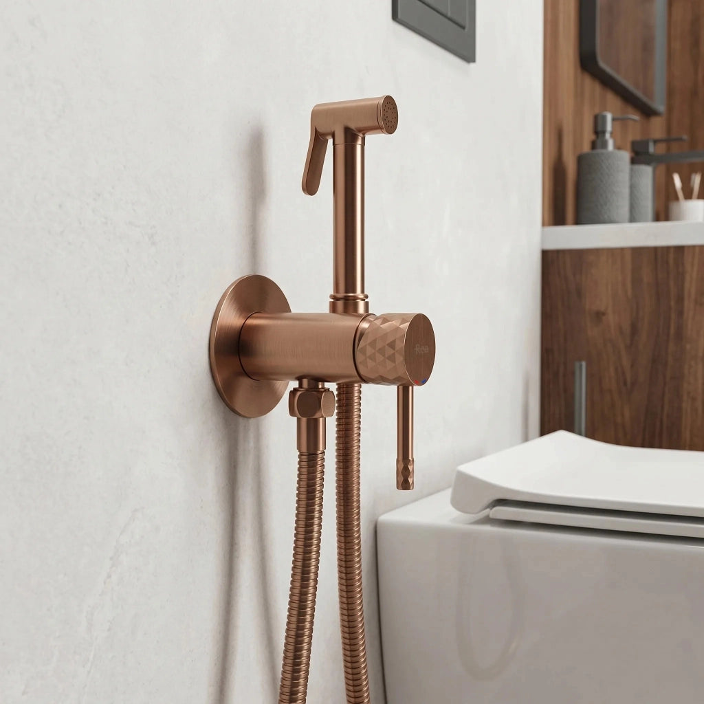 Rubinetto Bidet Rea Lungo Loop Diamond Brush Copper