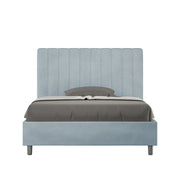 BS COM Letto una piazza e mezza senza rete imbottito 120x200 microfibra azzurro