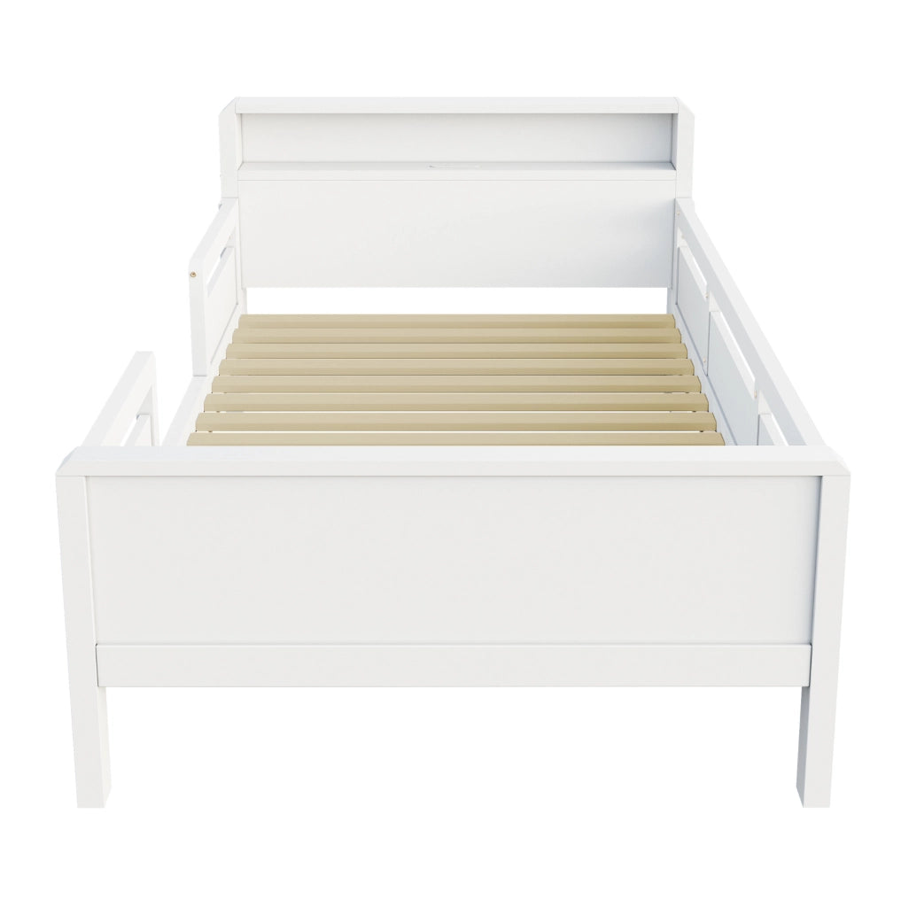 Letto singolo per bambini 90x200 cm con LED, USB-C e testiera con vano