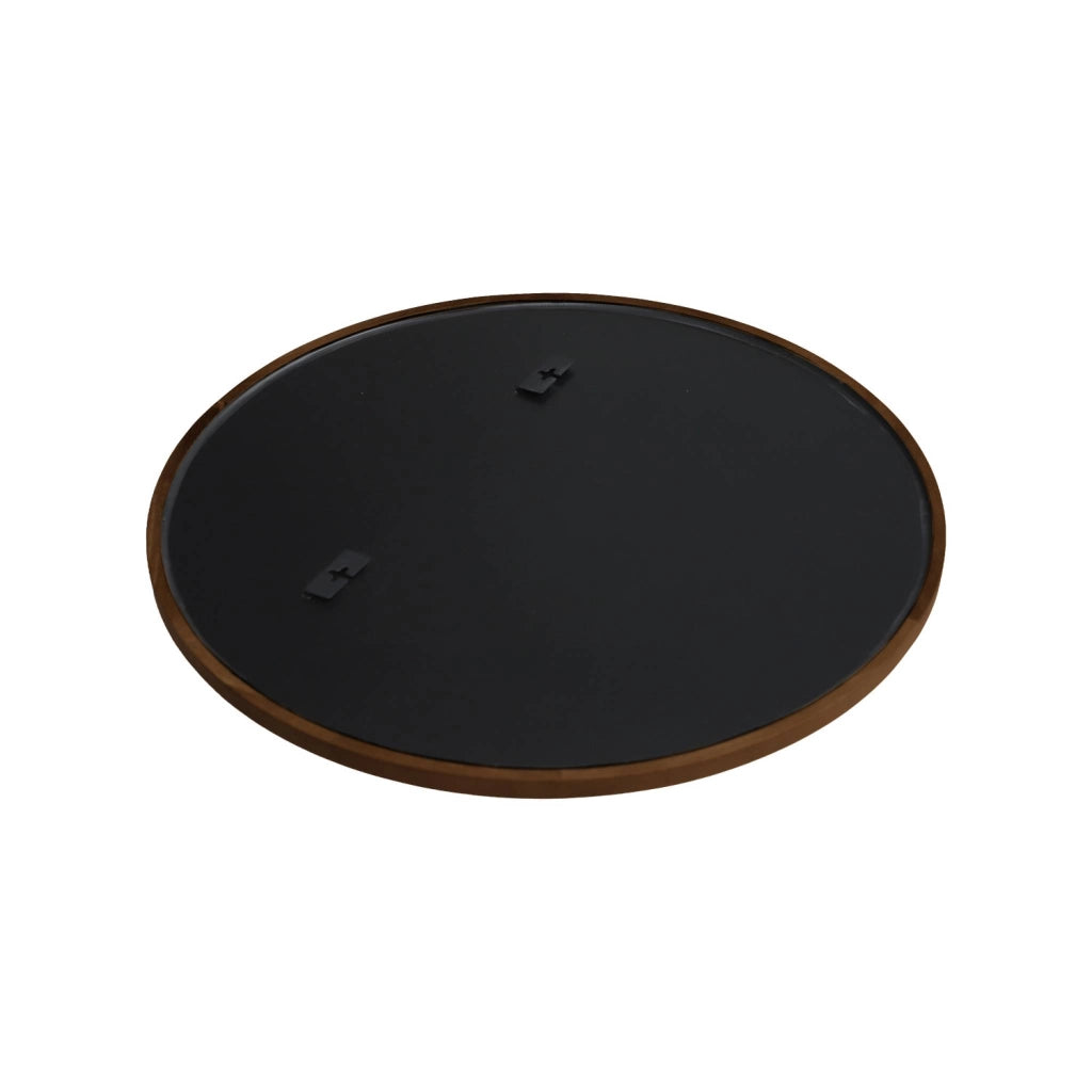 Specchio rotondo in legno di hevea, ø60cm, noce