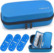 Borsa di Raffreddamento per Viaggi per Diabetici Organizza Borsa di Raffreddamento Isolata per Medicinale con 2 Pacchi di Ghiaccio Borsa Medica Blu