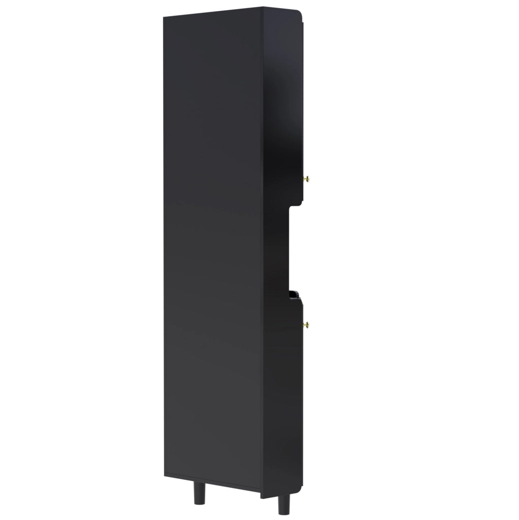 Armadio angolare LED nero in MDF con finitura laccata