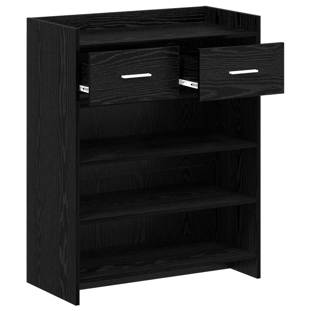 Mobile per scarpe con cassetto Rovere Nero 73,5 x 36 x 92 cm 8011324