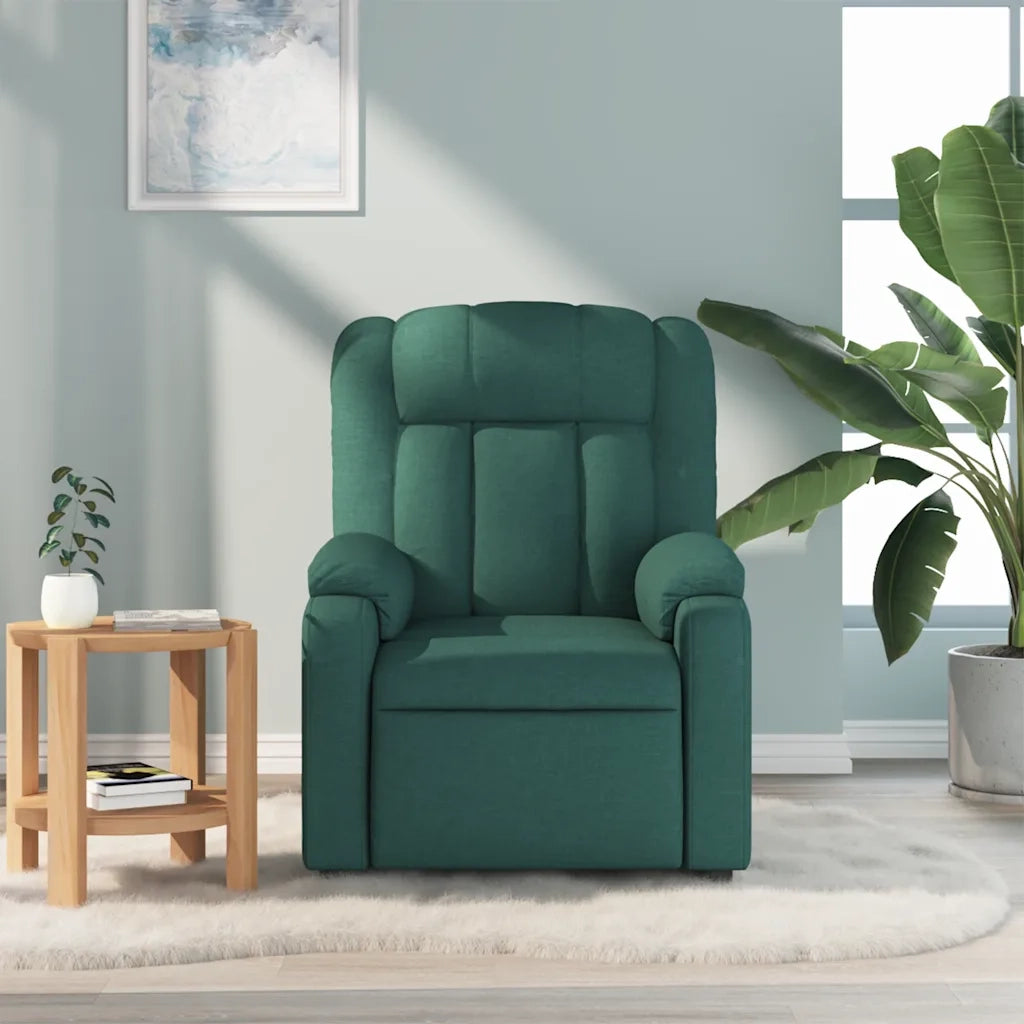 Divano Sedia-Poltrona Massaggiante Reclinabile Verde Scuro in Tessuto 437890