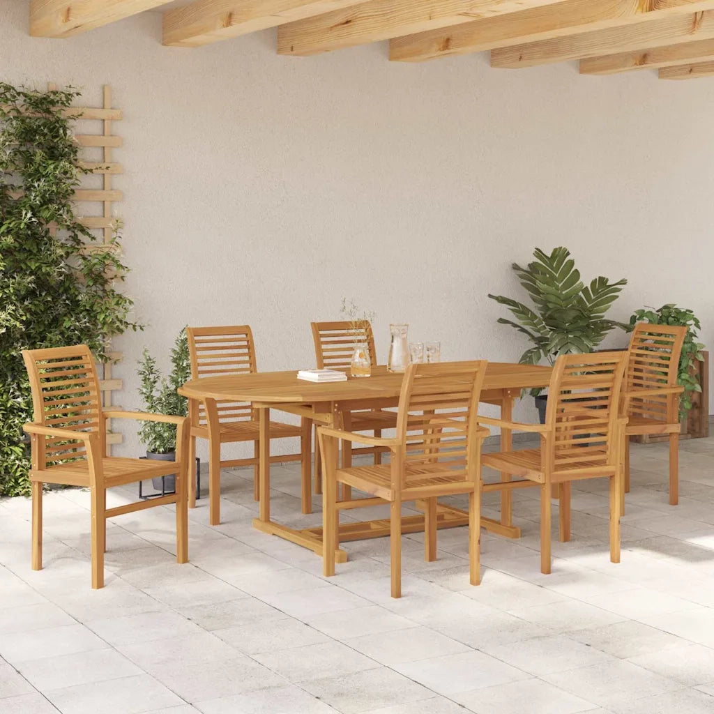 vidaXL Set da Pranzo per Giardino 7 pcs Marrone 200 x 100 x 75 cm