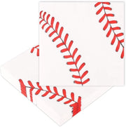 Serviette sportiva per festa 50 pezzi - 16,5x16,5 cm - Decorazioni per feste - Compatibili con matrimoni e compleanni - Bianco/rosso - Serviette per feste