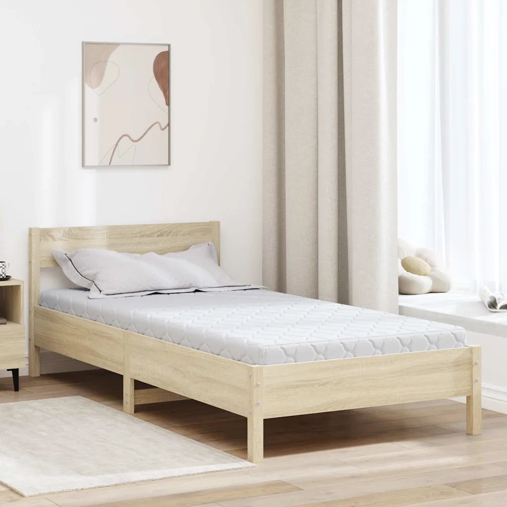 Materasso Bianco 90 x 190 cm Tessuto Jacquard