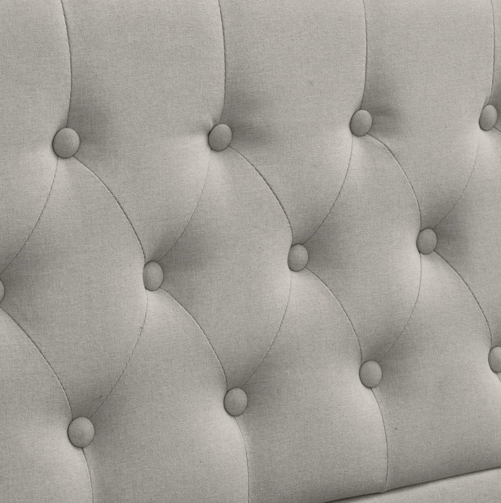 Letto contenitore 180x200 cm in cotone-lino; con rete a doghe; senza materasso; grigio
