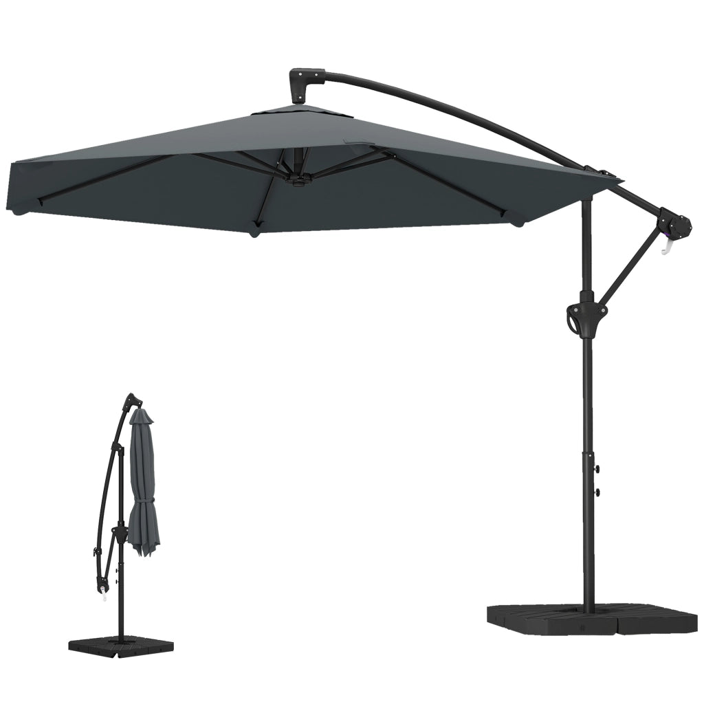 Ombrellone da Giardino ¨C zephmum ¨C Grigio Scuro ?300 cm