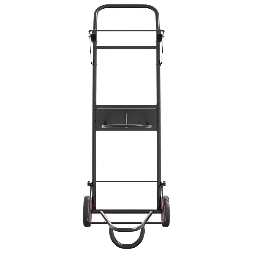 Carrello da Sella Pieghevole Nero in Acciaio