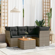 Set Divano da Giardino 5 pz con Cuscini Grigio in Polyrattan 3223624