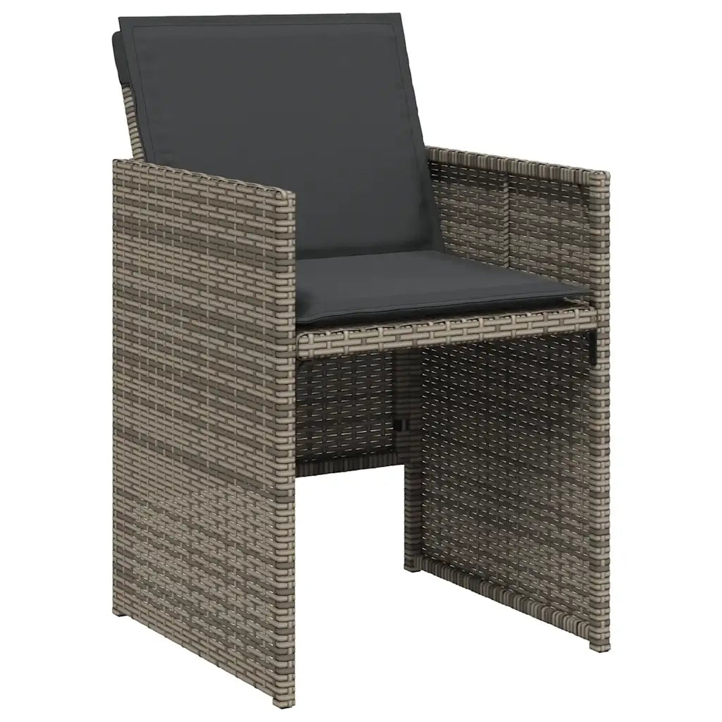 Set da Pranzo da Giardino 15 pz con Cuscini Grigio Polyrattan 3277819