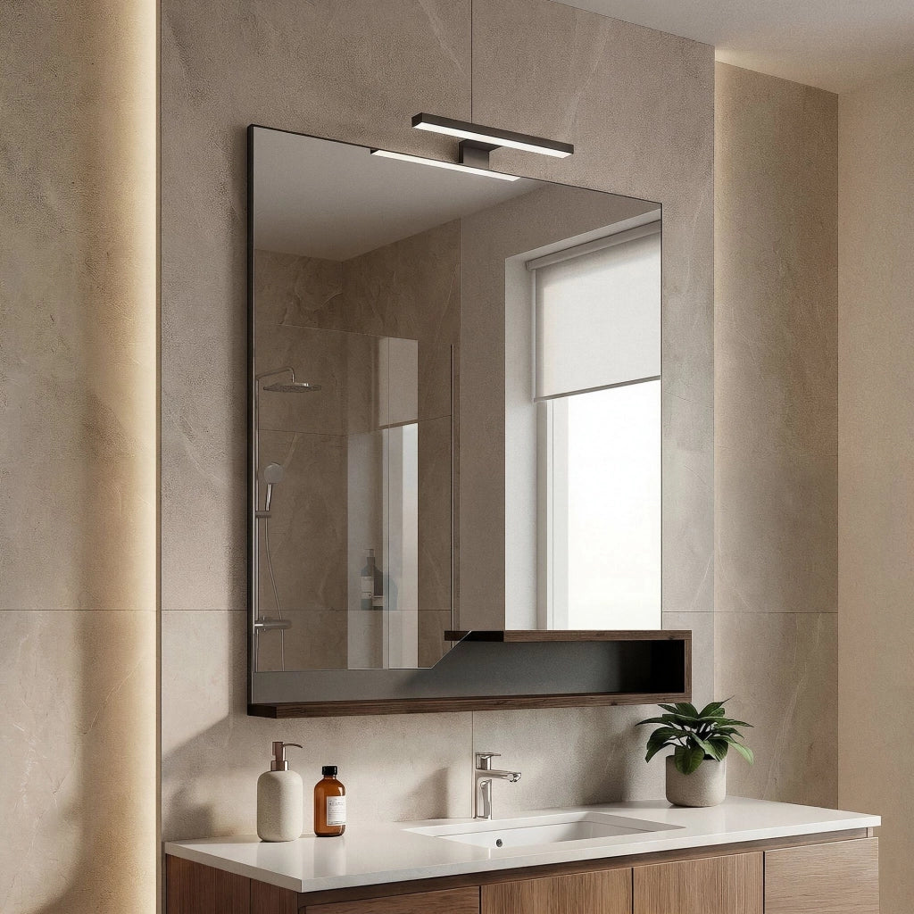 Specchio decorativo in legno "Galia 80" - 60 x 14 x 100 cm - Noce scuro