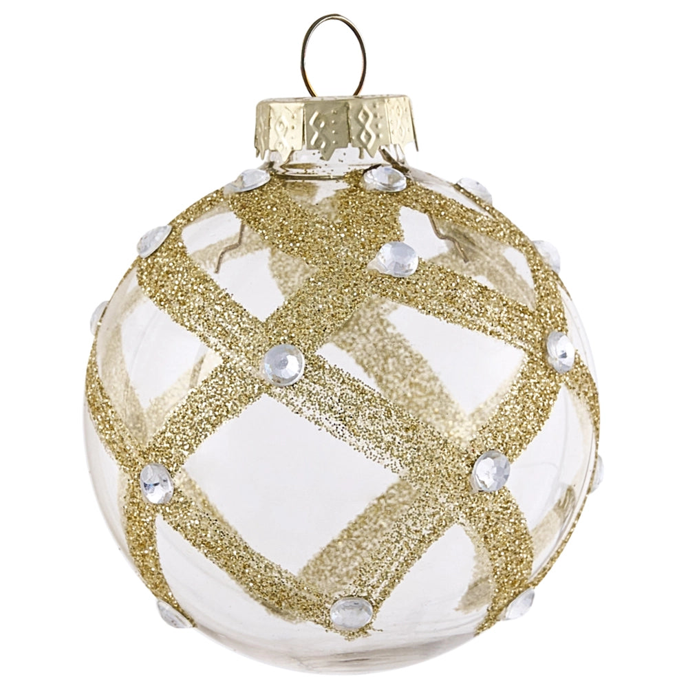 Set di 70 palline di Natale in vetro dorato da appendere all'albero di Natale in stile tradizionale