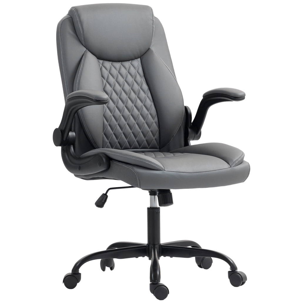 Sedia da ufficio ergonomica ¨C zephmum ¨C grigio, regolabile, braccioli