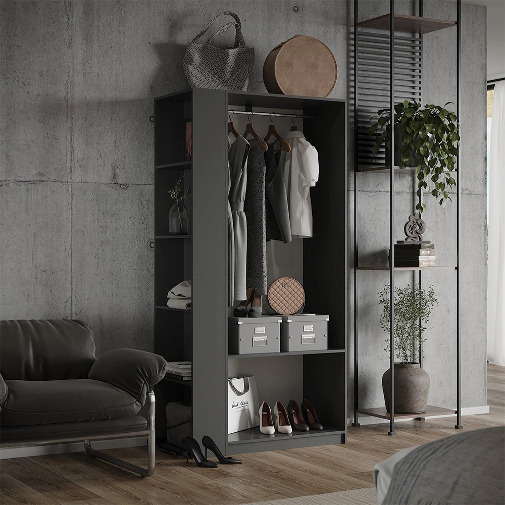 Armadio Elmo Antracite 80 x 200 cm Set di 2 Vicco