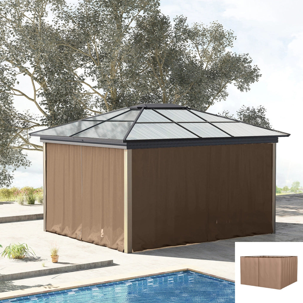 Tenda da giardino ¨C zephmum ¨C 4 pannelli laterali 3x2 m marrone