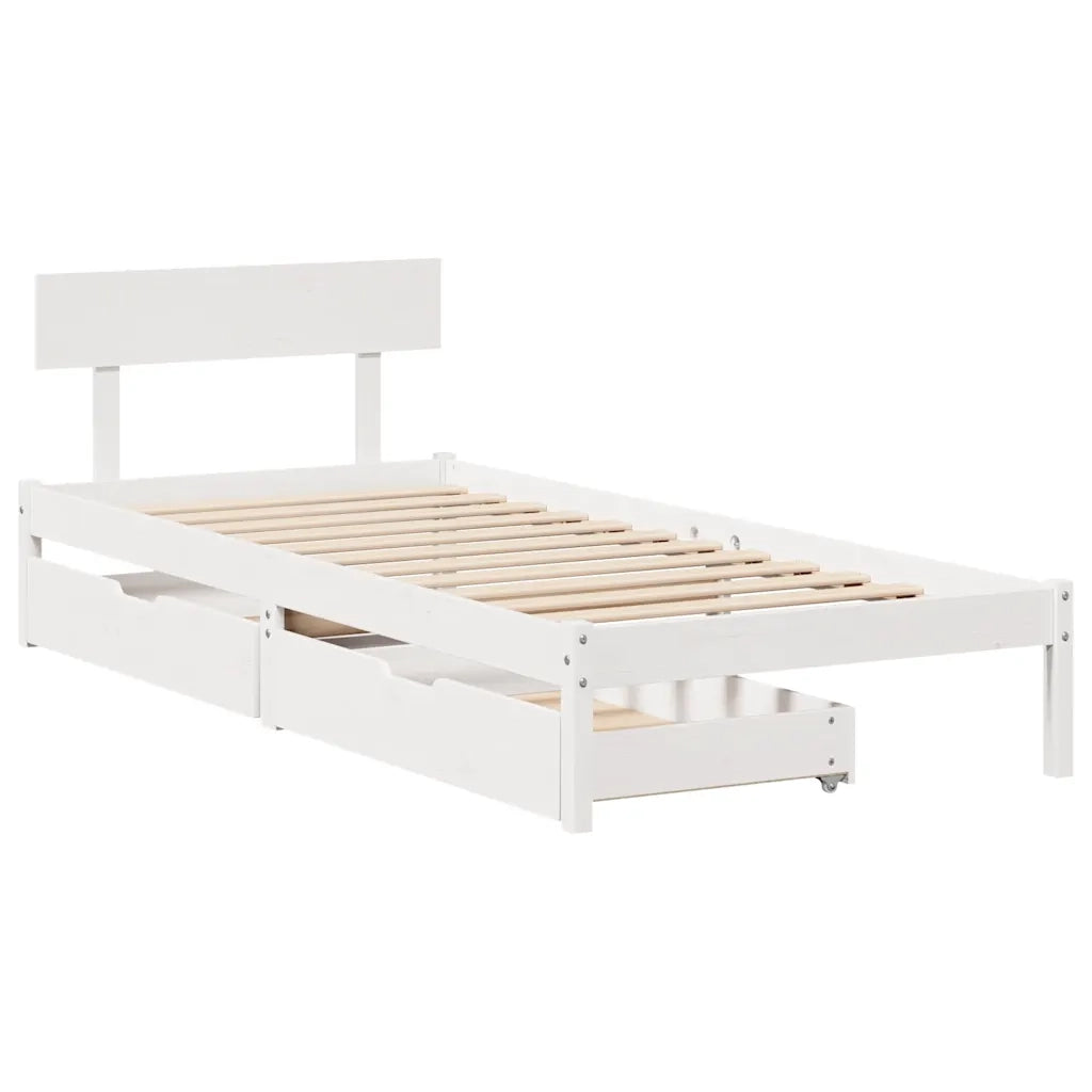 Letto senza Materasso Bianco 90x200 cm Legno Massello di Pino 3301509