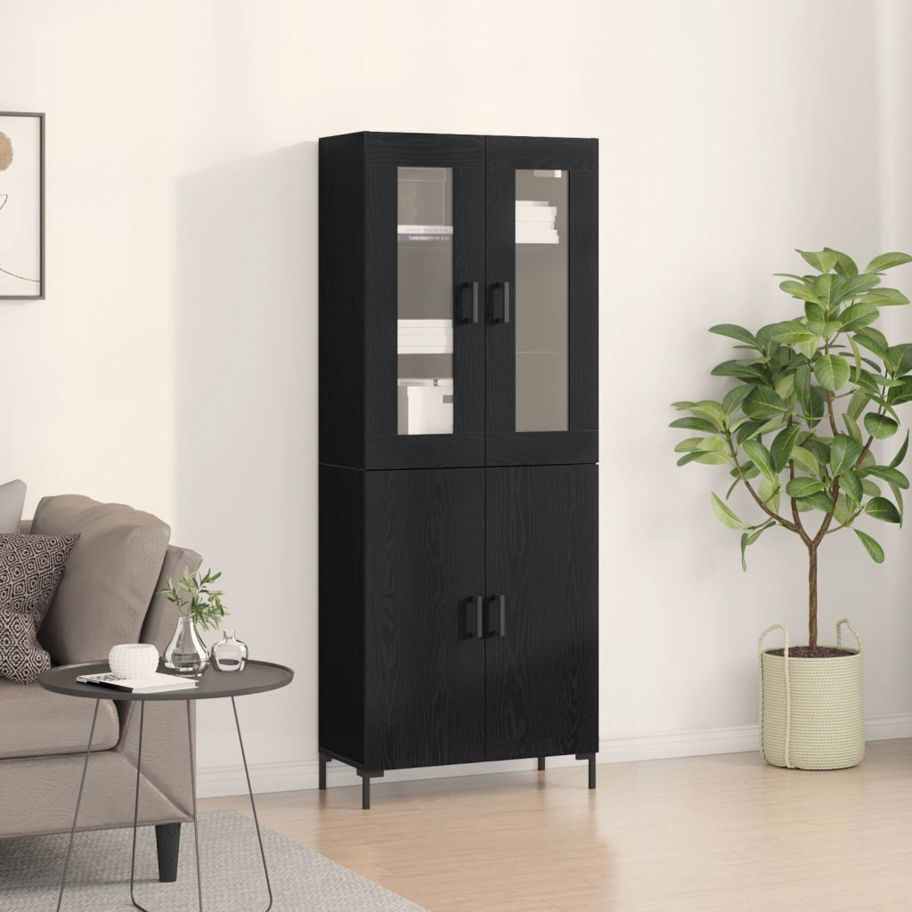 Mobile con Armadietto Nero Rovere Legno Ingegnerizzato