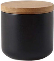Contenitore di conservazione alimentare con coperchio in legno a tenuta di aria, contenitore di conservazione alimentare ceramico, contenitore di conservazione alimentare per caffè, zucchero, tè, spezie, ecc. (bianco, 1000 ml)