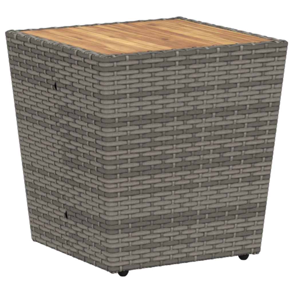 Set Bistro da Giardino 3 Pezzi con Cuscini Grigio in Polyrattan