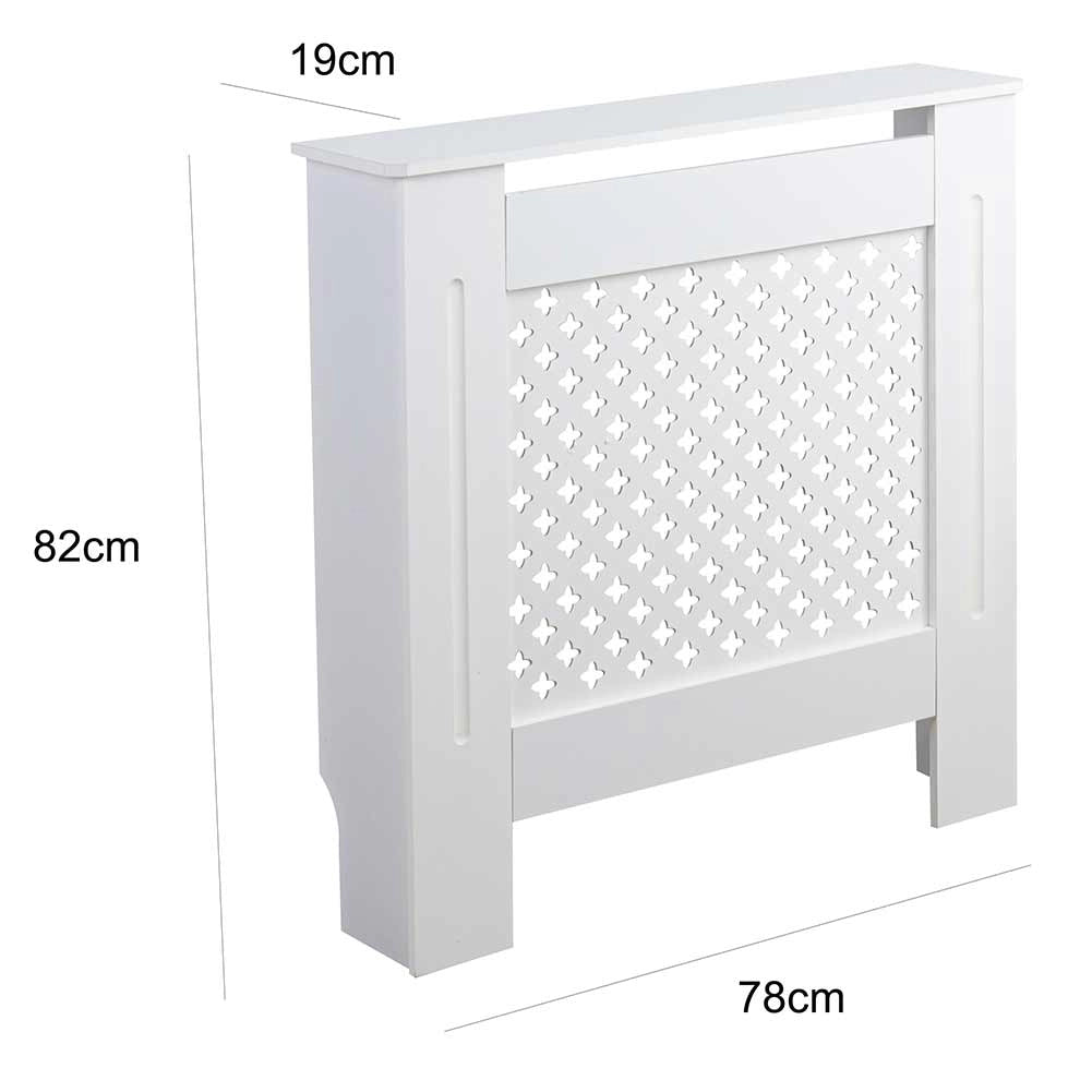 Copritermosifone in Legno MDF 78x19x82cm Copertura Radiatore Calorifero Bianco