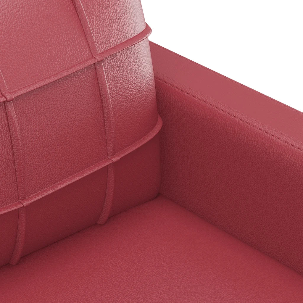 Divano a 2 Posti Rosso Vino 140 cm in Similpelle 359120