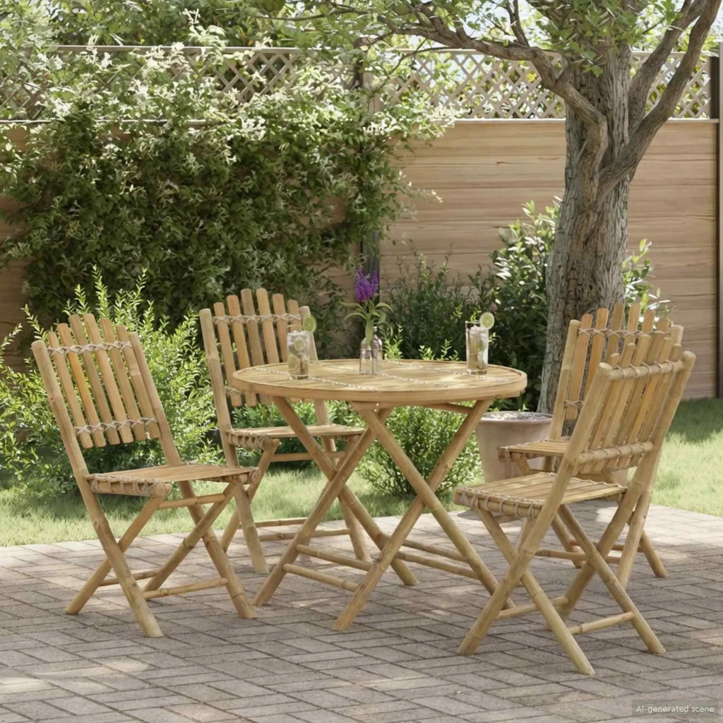 Sedia da Giardino 4 pz | Sedie da Esterno Naturale Bamb¨´