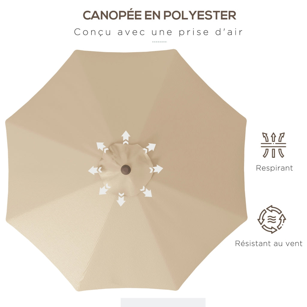 Ombrellone da giardino ¨C zephmum ¨C grigio metallo 263 cm ?
