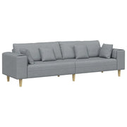 Divano | Divano da soggiorno | Sofa con cuscino Grigio chiaro 250 x 77 x 76 cm Tessuto