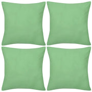 Federe 4 pz per Cuscini in Cotone Verde Mela 40 x 40 cm