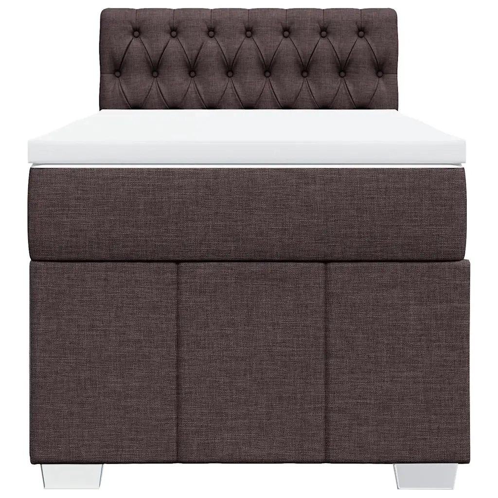 Giroletto a Molle con Materasso Marrone Scuro 90x200 cm Tessuto