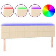Testiera | Testata a LED Crema 160x5x78/88 cm in Tessuto