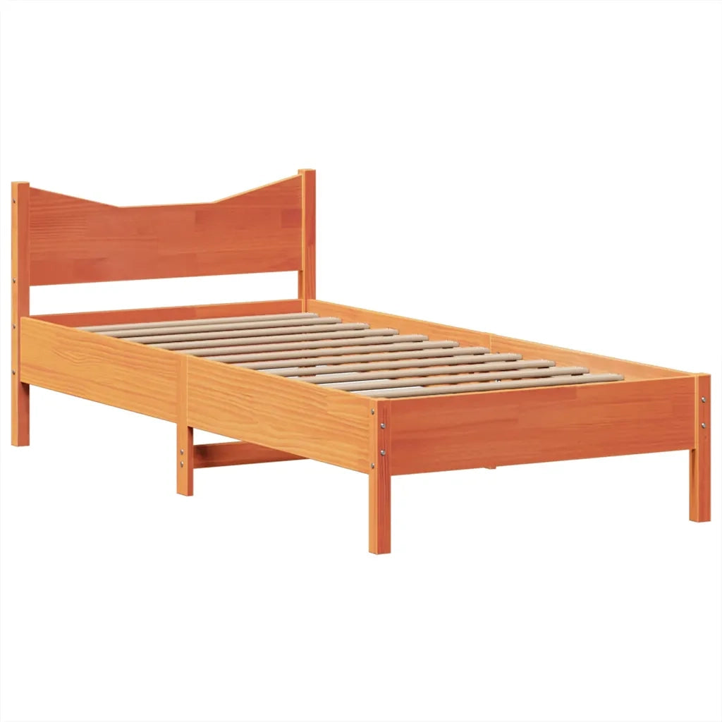 Giroletto senza Materasso Marrone Cera 100x200 cm Legno di Pino