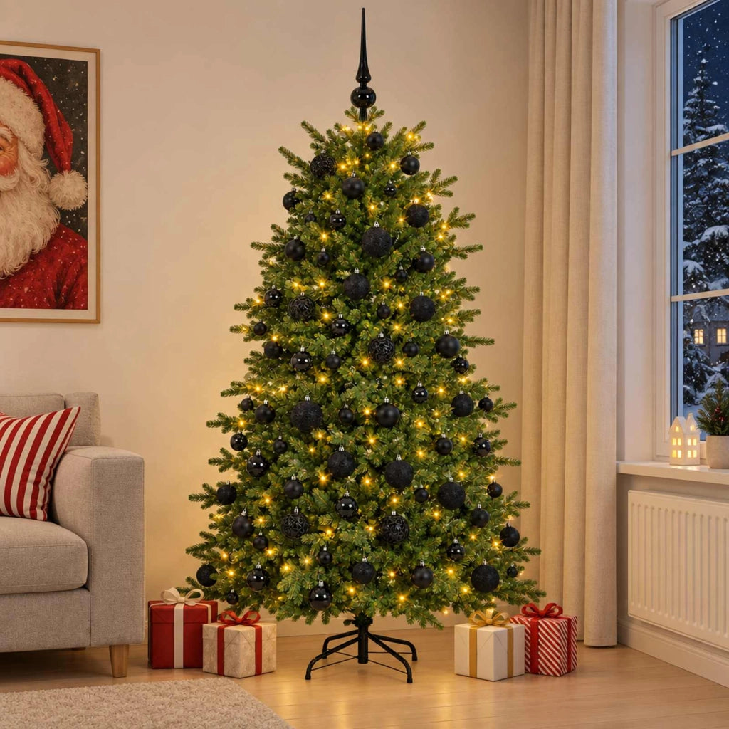 Albero di Natale artificiale con palline 210 cm 300 LED 3466428