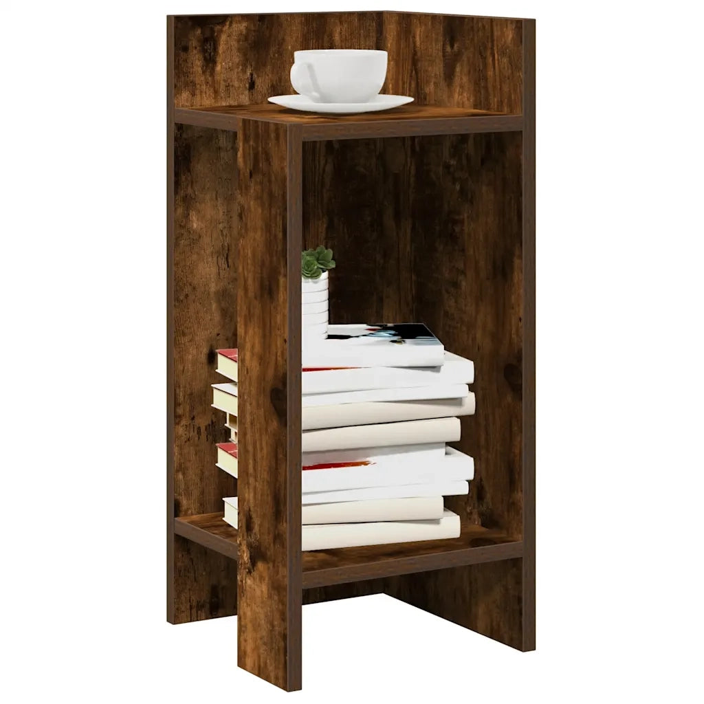 Tavolino Laterale con Ripiano-Tavolino da soggiorno Rovere Fumo 25,5x27x60 cm
