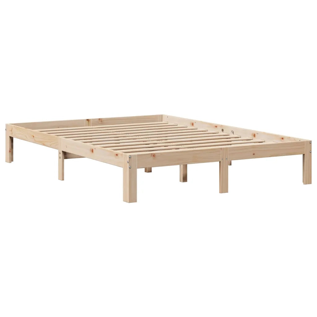 Giroletto con Testiera 140x190 cm in Legno Massello di Pino 3306039