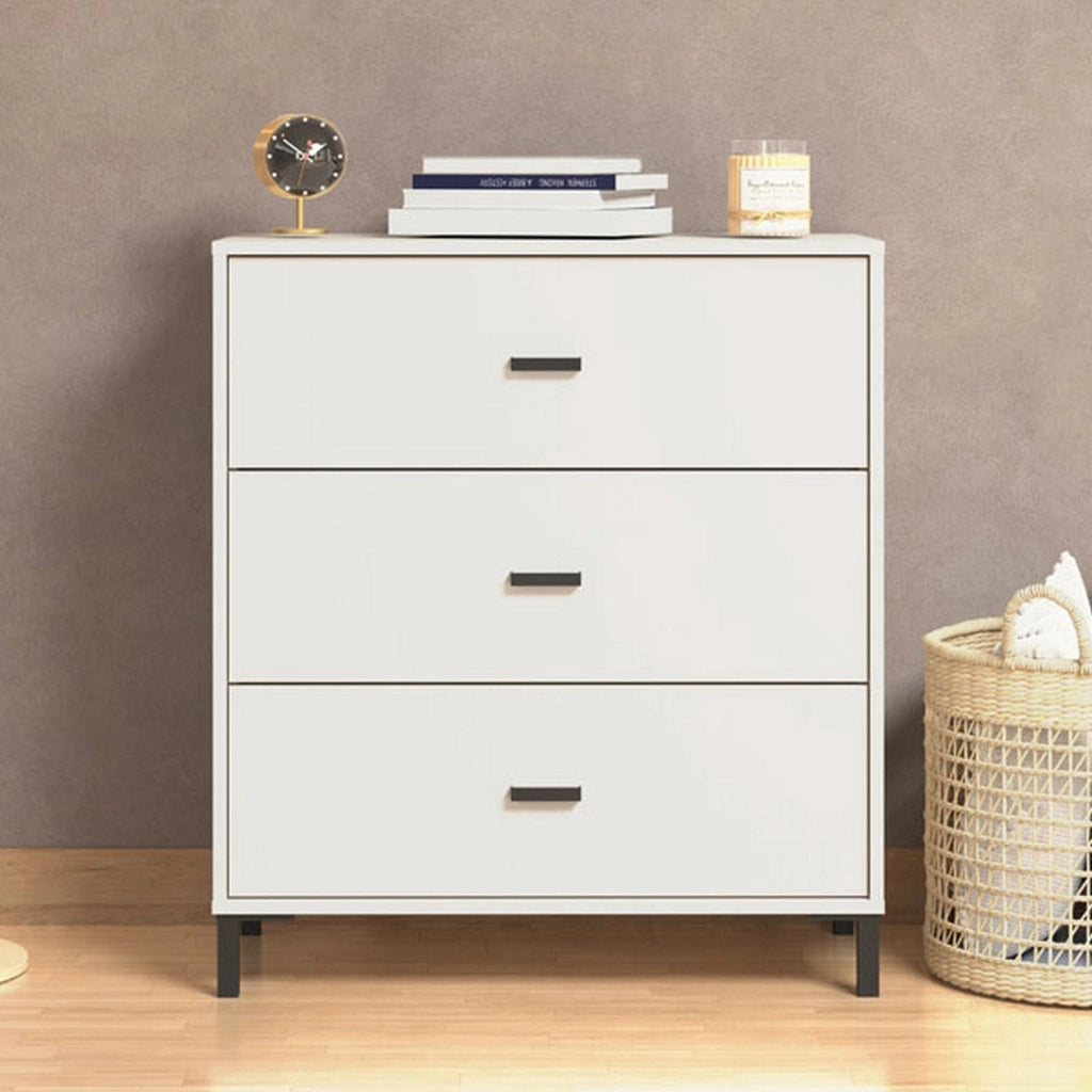 Portio, Cassettiera 3 Cassetti, 80x40x90h cm Bianco