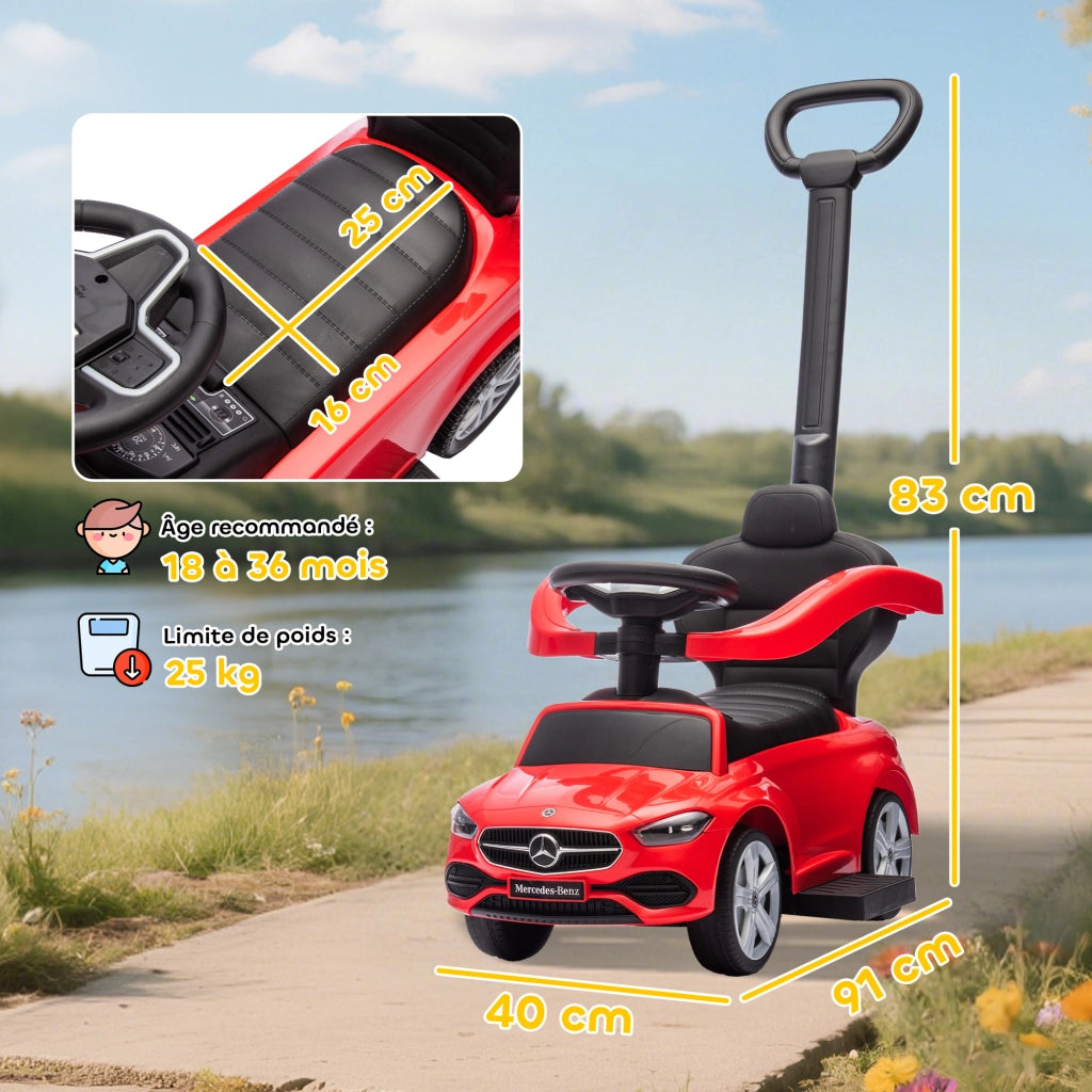Portagiochi Bambini Mercedes-Benz ¨C zephmum ¨C Rosso 91x40x83 cm