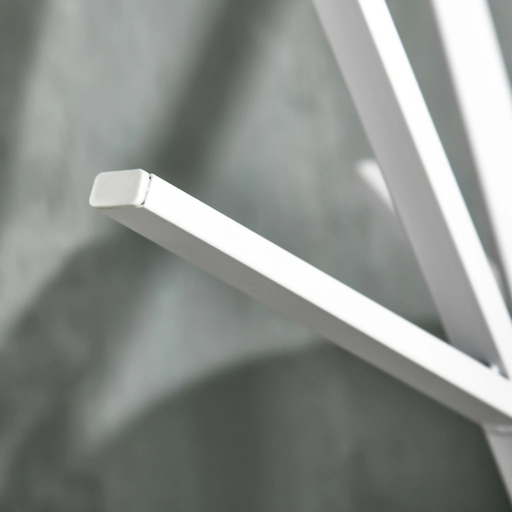Scaffale con 3 aste appendiabiti 8 ganci e piano d'appoggio per ingresso in ferro bianco 45 × 45 × 180 cm