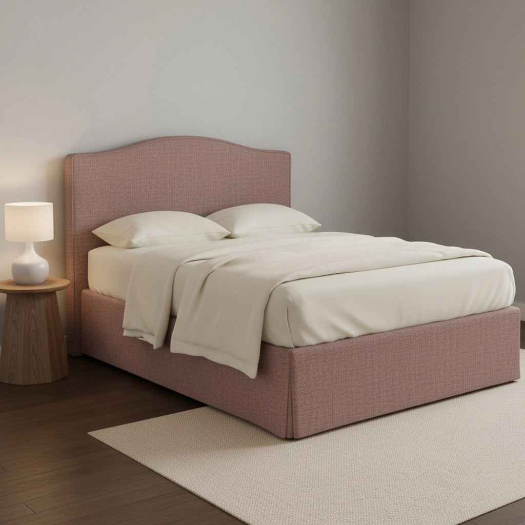 Morley, Letto Matrimoniale Sfoderabile Made in Italy, Rosa Antico