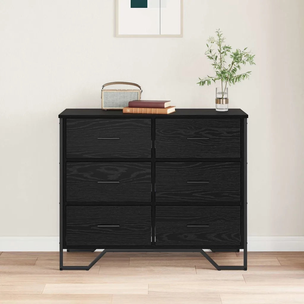 Cassettiera con cassetto 2 pcs Rovere Nero 91 x 35,5 x 74,5 cm 3365605