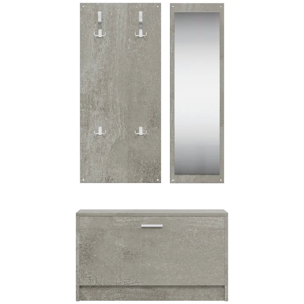 Set Scarpiere 3 in 1 Grigio cemento in Legno Multistrato 342573
