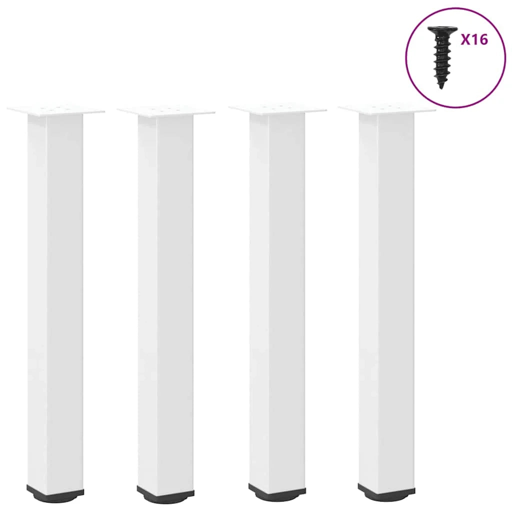 Set di 4 gambe regolabili per tavolo consolle 72-74 cm design moderno soggiorno/ufficio acciaio bianco 02_0056766