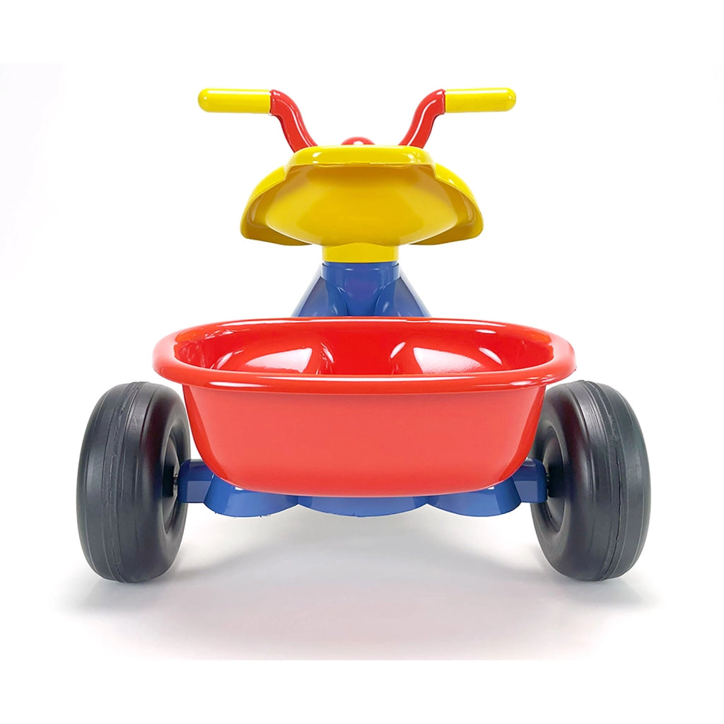 Triciclo a Pedali Primi Passi per Bambini 3 Ruote e Vano Contenitore Marvel Spidey Blu e Rosso