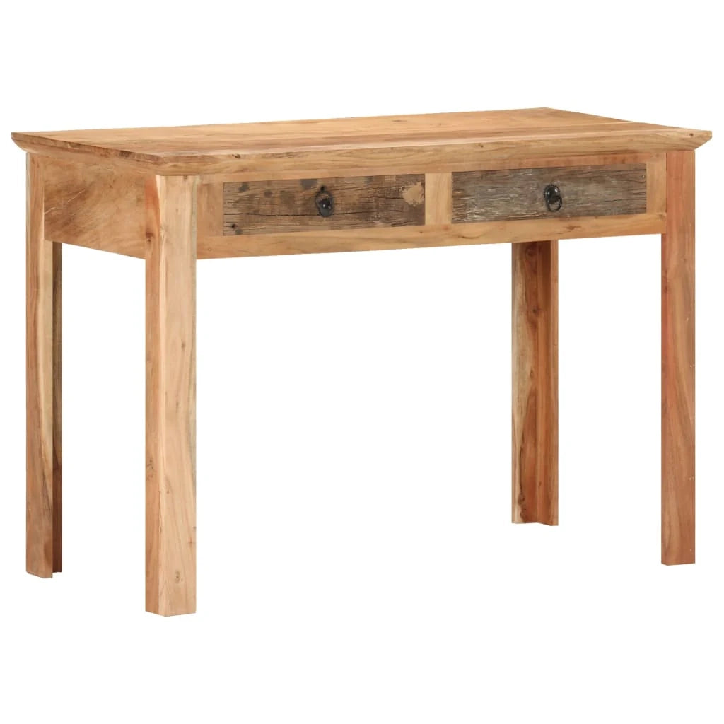 Scrivania tavolo postazione di lavoro mobile per computer studio 110 x 50 x 75 cm legno massello di recupero marrone 02_0023368