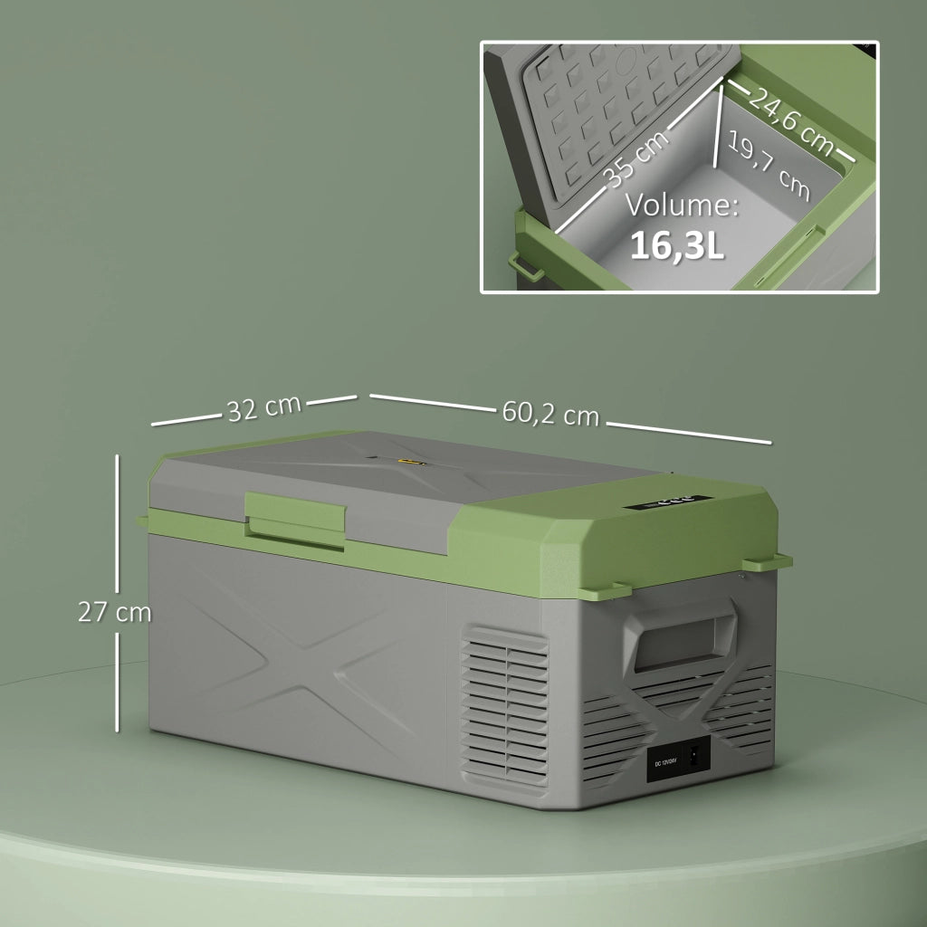 Coolbox elettrica 16.3L con compressore ¨C zephmum ¨C grigio e verde
