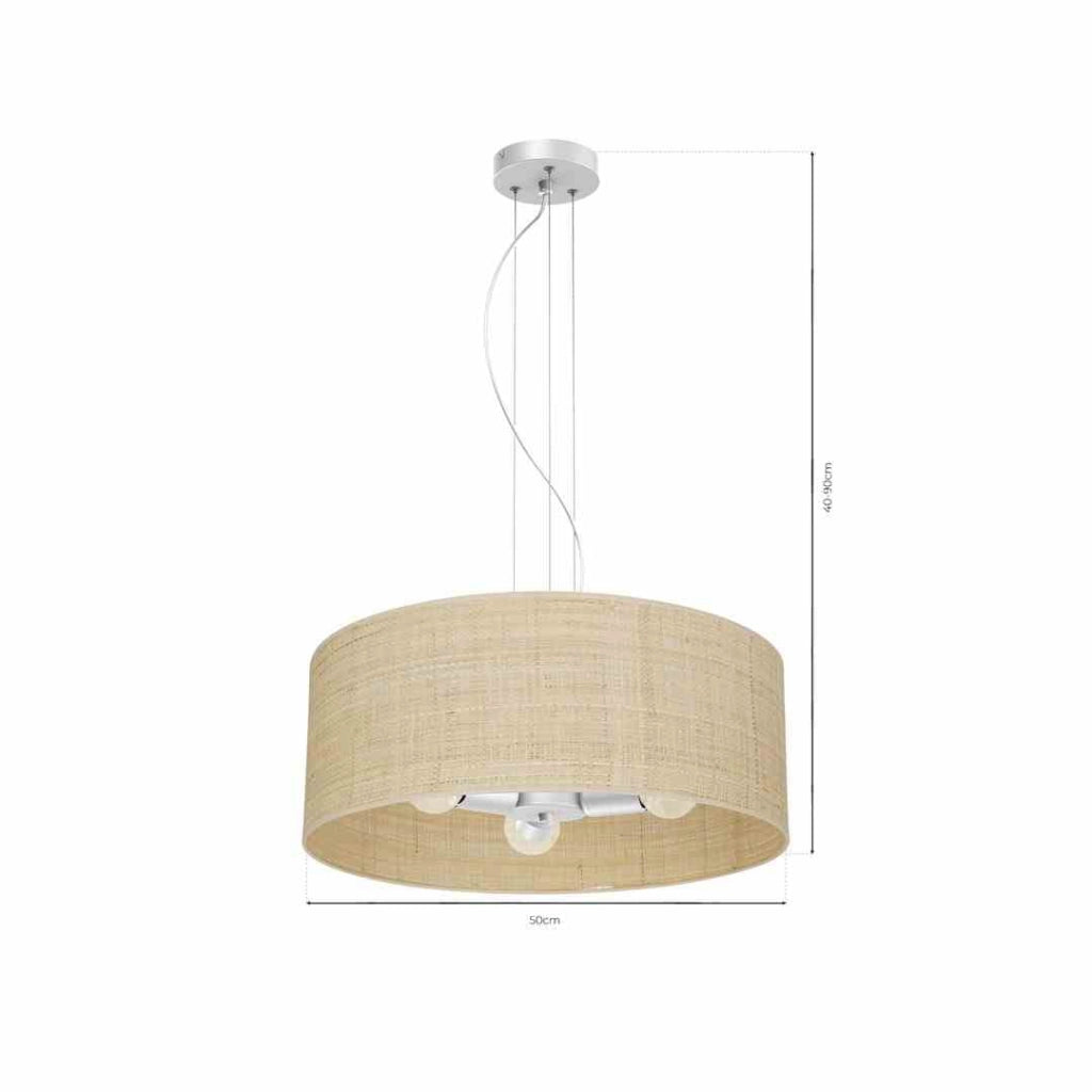 Lampadario sospensione Milagro Marshall MLP7490 Ø50 rattan